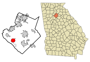 Gwinnett County Georgia Lilburn Highlighted