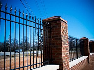 English: An ornamental iron fence built for th...