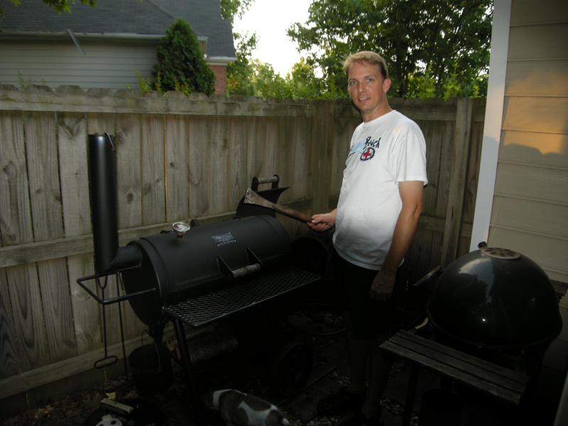 Pat smoking some ribs